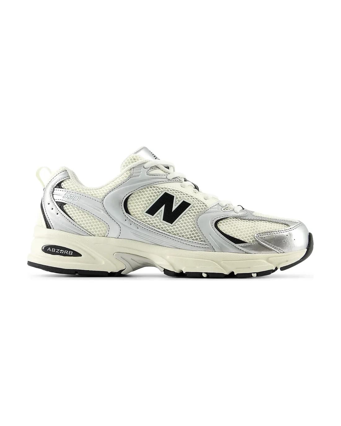 New Balance 530 creme, prata e preto